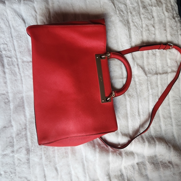 DKNY satchel hand bag  red used - Picture 5 of 7